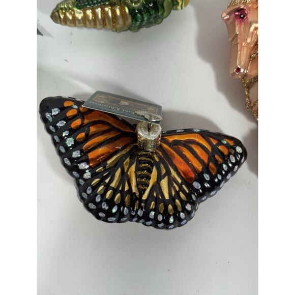 Old World Christmas Glass Blown Ornament Lot 4 Animals Butterfly Turtle Seahorse - Picture 3 of 8